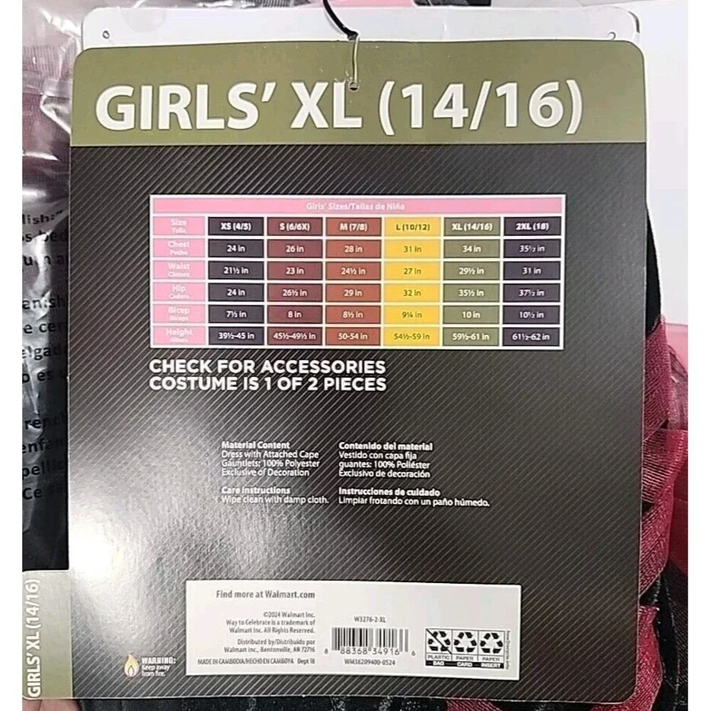 Girls XL (14-16) Halloween Complete Costume Dracula's Darling NEW!